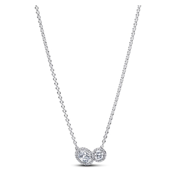 PANDORA 393776C01 Collar de plata de ley con circonitas cúbicas transparentes