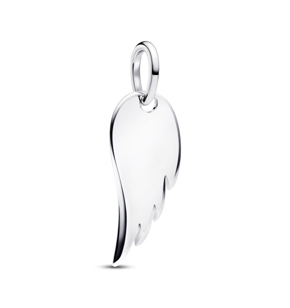 PANDORA Engravable angel wing sterling silver pendant