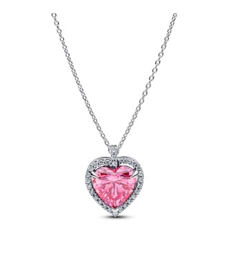 PANDORA 394414C01 Heart sterling silver collier with fancy pink and clear cubic zirconia