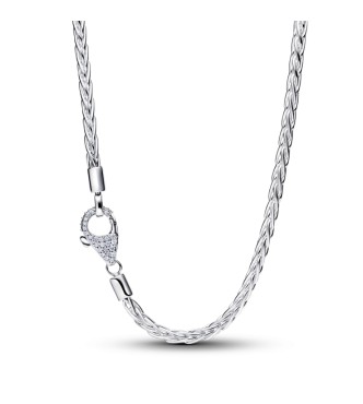 PANDORA 394463C01 Collar de cola de zorro en plata esterlina con circonitas cúbicas transparentes