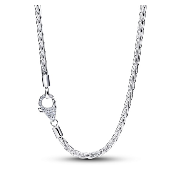 PANDORA 394463C01 Collar de cola de zorro en plata esterlina con circonitas cúbicas transparentes