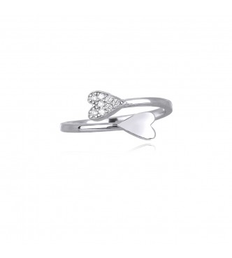 Anillo de plata 925 con circonitas 1,3 mm, talla regulable del 11 al 19