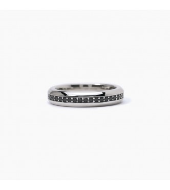 Anillo de plata 925 rodiada con circonitas negras 1,
50 mm, talla 25