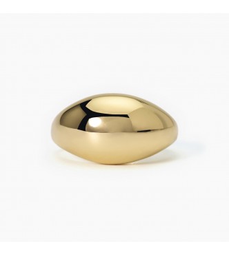 Anillo abombado de plata 925 bañado en oro amarillo de 18 quilates,
 talla regulable de 11 a 19