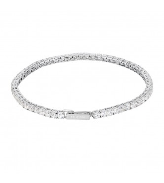 Pulsera tenis de plata 925 rodiada con circonitas 3,
5 mm, longitud 17 cm