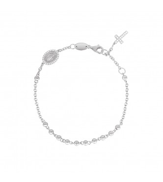 Pulsera de plata 925 con circonitas, largo ajustable de 17,
50 a 20,50 cm