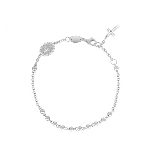 Pulsera de plata 925 con circonitas, largo ajustable de 17,
50 a 20,50 cm