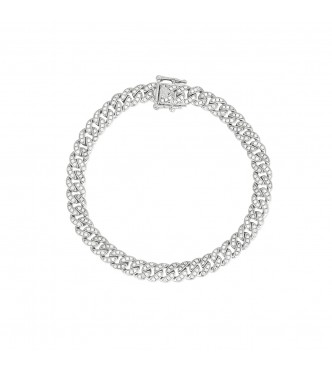 Pulsera de plata 925 con circonitas 1,1 mm, longitud 18 cm