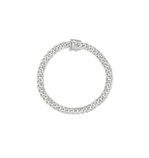 Pulsera de plata 925 con circonitas 1,1 mm, longitud 17 cm