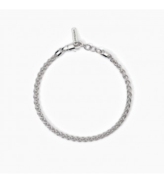 Pulsera de plata 925 rodiada con cadena de púas de 3,
37 mm, longitud ajustable de 19 a 21 cm