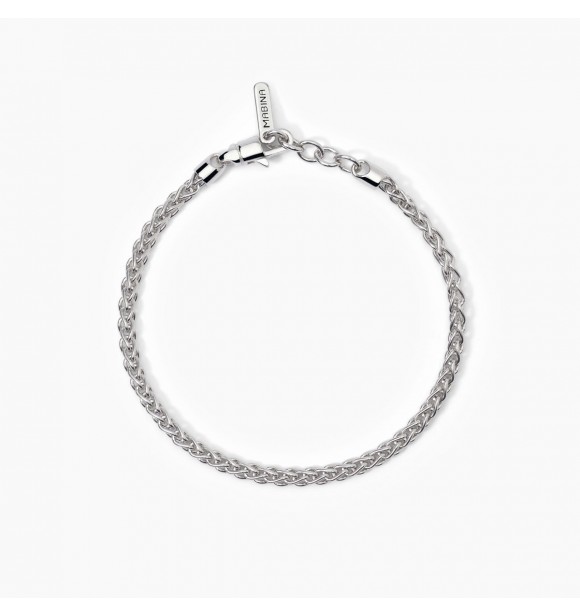 Pulsera de plata 925 rodiada con cadena de púas de 3,
37 mm, longitud ajustable de 19 a 21 cm