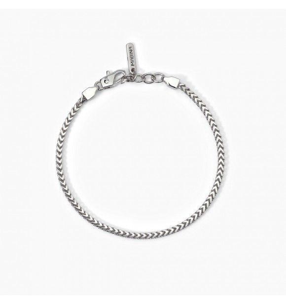 Pulsera de plata 925 rodiada con cadena de 2,55 mm, longitud ajustable de 19 a 21 cm