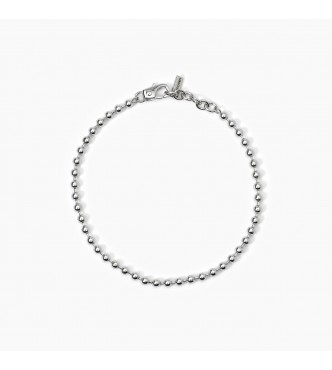 Pulsera de plata 925 rodiada con cadena de bolas de 3 mm,
 longitud ajustable de 18,5 a 20,5 cm