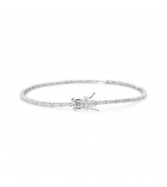 Pulsera tenis de plata 925 rodiada con circonitas 1,
5 mm, longitud 18 cm