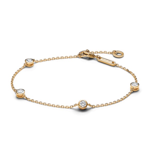 553122C01-18 14k Gold bracelet with 0.40 ct TW G-J VS+ round brilliant excellent cut lab-grown diamond