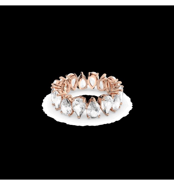 SWAROVSKI VITTORE:RING PEAR CZWH/ROS 2 55