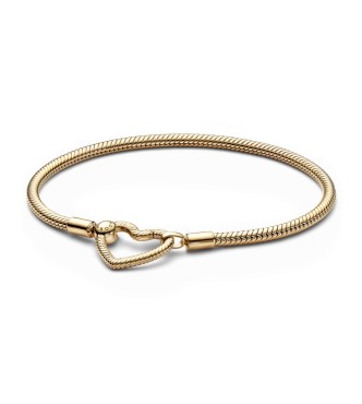 559539C00-23 14k Gold snake chain bracelet with heart clasp