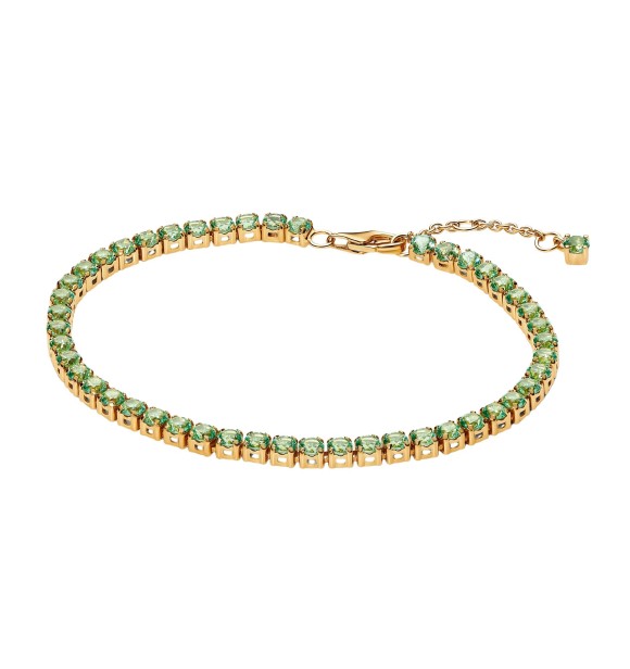 PANDORA 561469C02 14k gold-plated bracelet with mint green crystal