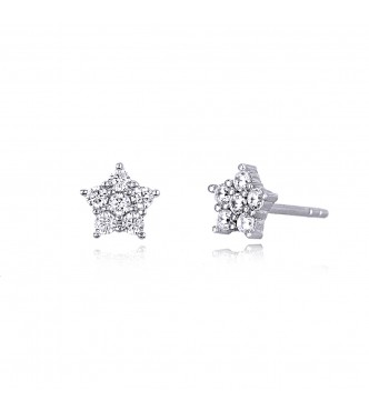 Pendientes estrella de plata 925 con circonitas blancas 1,
80 mm