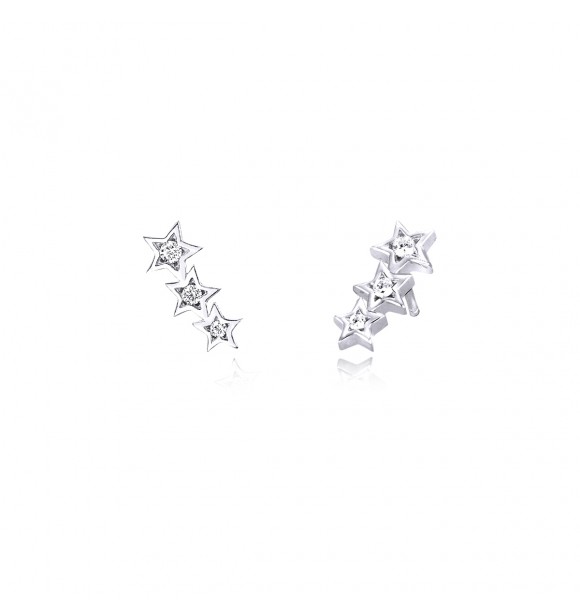 Pendientes estrella de plata 925 con circonitas blancas 1,
50 mm, 1,75 mm, 2,00 mm