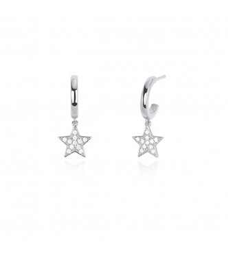 Pendientes de aro de plata 925 con colgante de estrella y circonitas de 1,
25 mm y 1,30 mm, exterior 10 mm, longitud 2 cm