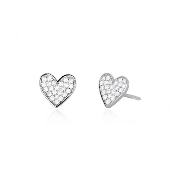 Pendientes de corazón de plata 925 con circonitas blancas de 1,
20 mm y 1,00 mm