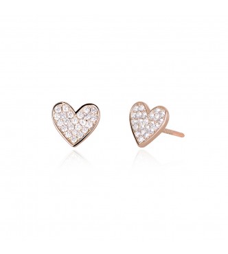 Pendientes de plata 925 con corazón rosa y circonitas blancas de 1,
20 mm y 1,00 mm