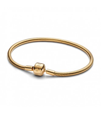 PANDORA 563390C00 Pulsera de cadena de serpiente bañada en oro de 14k