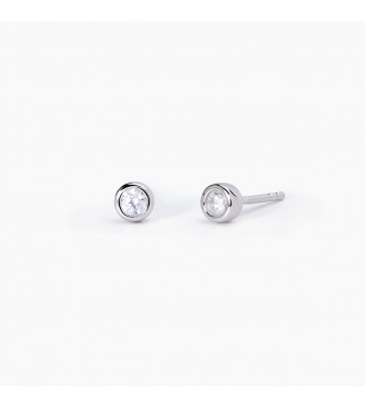 Pendientes de plata 925 con circonitas blancas 3 mm