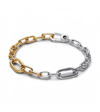 PANDORA 563689C00 Pulsera de eslabones en plata de ley y baño de oro de 14k