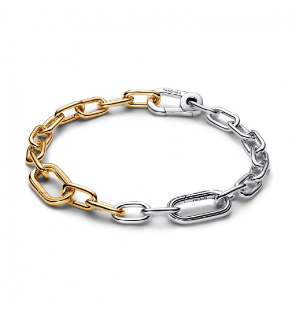 PANDORA 563689C00 Pulsera de eslabones en plata de ley y baño de oro de 14k