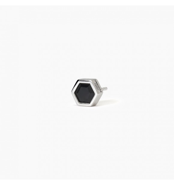 Pendiente de plata 925 rodiada con elemento hexagonal y circonita 6x5,
2 mm