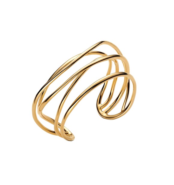 PANDORA 563867C00 Organically wired 14k gold-plated open bangle