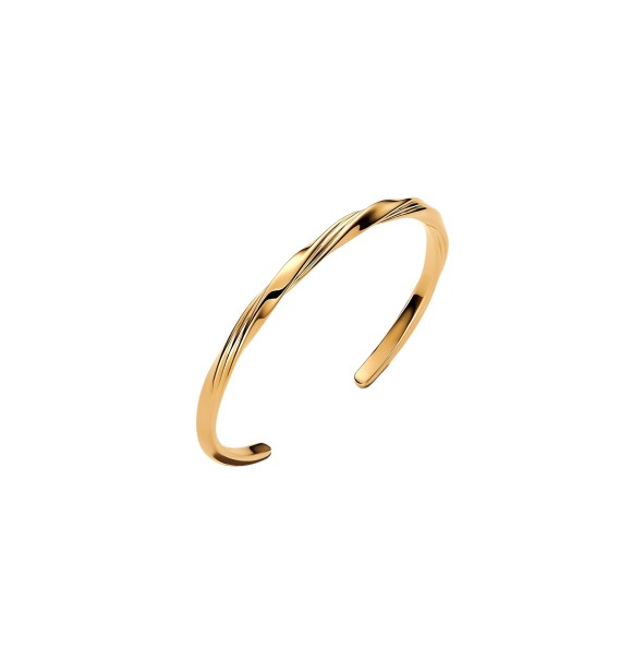 PANDORA 563869C00 Twisted 14k gold-plated open bangle