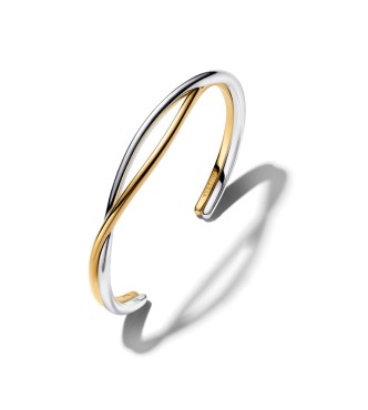 564656C00-3 Sterling silver and 14k gold-plated open bangle