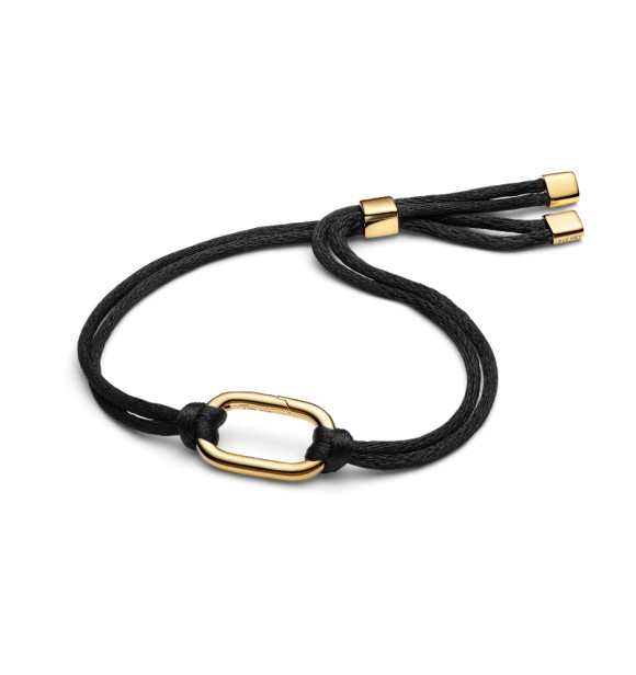 564680C01-2 14k gold-plated bracelet with black cord