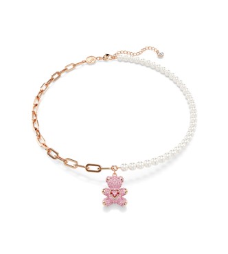SWAROVSKI COLGANE TEDDY OSO ROSA, BAÑO TONO ORO ROSA