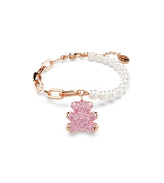 SWAROVSKI PULSERA TEDDY, OSO ROSA, BAÑO TONO ORO ROSA