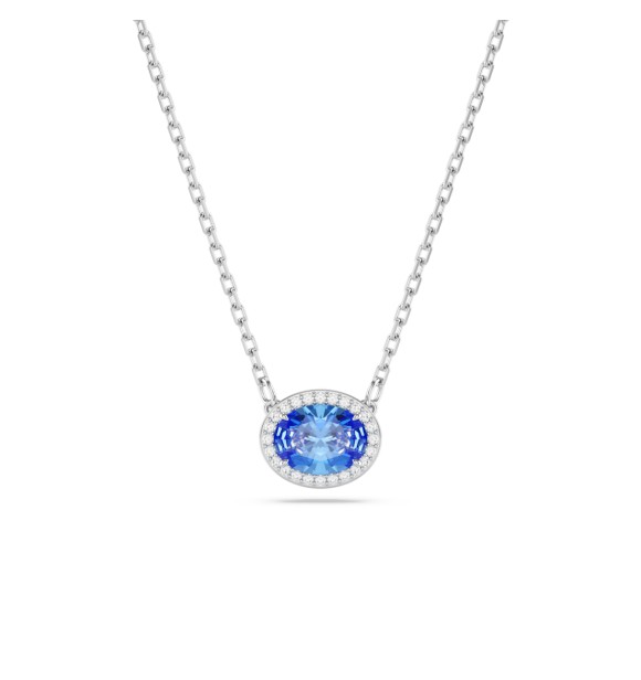 SWAROVSKI COLLAR CONSTELLA, TALLA OVALDADA AZUL. BAÑO DE RODIO