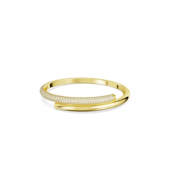 SWARVOSKI PULSERA DEXTERA, CIERRE MAGNETICO,
 BLANCO, BAÑO TONO ORO