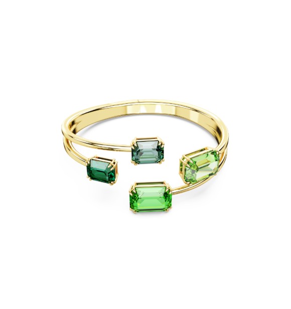 SWAROVSKI PULSERA MILLENIA, TALLA OCTOGONAL VERDE,
 BAÑO TONO ORO