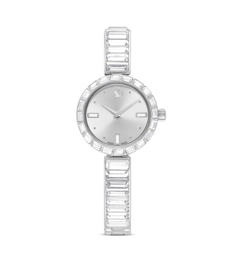 SWAROVSKI RELOJ MATRIX BANGLE, FABRICADO EN SUIZA,
 PULSERA DE CRISTAL, TONO PLATEADO, ACERO INOXIDABLE