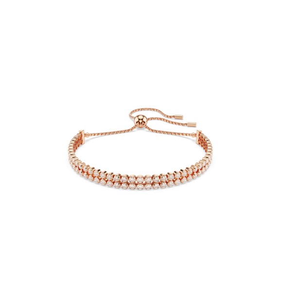 SWAROVSKI PULSERA TENNIS MATRIX, TALLA REDONDA BLANCAS,
 BAÑO TONO ORO ROSA