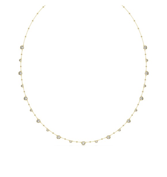 SWAROVSKI COLLAR IMBER, TALLA REDONDA BLANCO,
 BAÑO TONO ORO