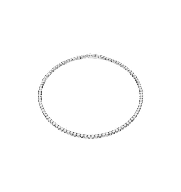 SWAROVSKI COLLAR MATRIX TENNIS, TALLA REDONDA, BLANCO, BAÑO DE RODIO