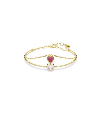 SWAROVSKI PULSERA STILLA, CORAZÓN ROJO, BAÑO TONO ORO