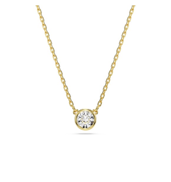 SWAROVSKI COLGANTE IMBER TALLA REDODNDA BLANCO,
 BAÑO TONO ORO