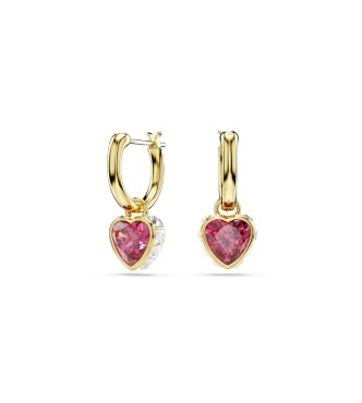 SWAROVSKI PENDIENTES STILLA, CORAZÓN, ROJOS,
 BAÑO TONO ORO