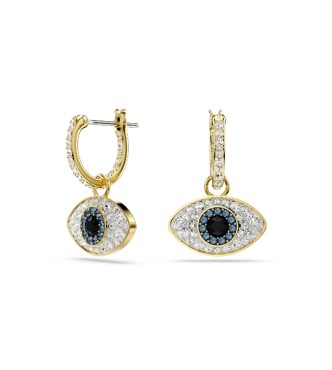 SWAROVSKI PENDIENTES SYMBOLICA, OJO TURCO,
 AZULES, BAÑO TONO ORO