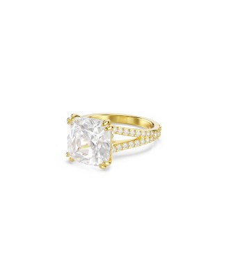 SWAROVSKI ANILLO COCTEL STILLA, TALLA CUADRADA BLANCO,
 BAÑO TONO ORO